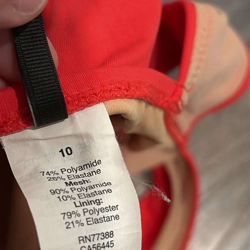 J. Crew Plunge V-Neck One-Piece Swimsuit Red size 10